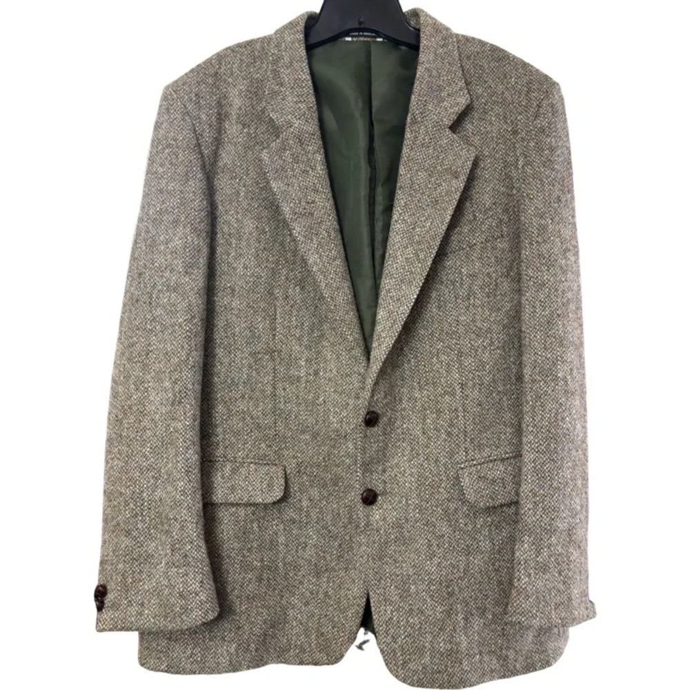 Harris Tweed Genuine Made in England 100% Wool Blazer Size 40 L